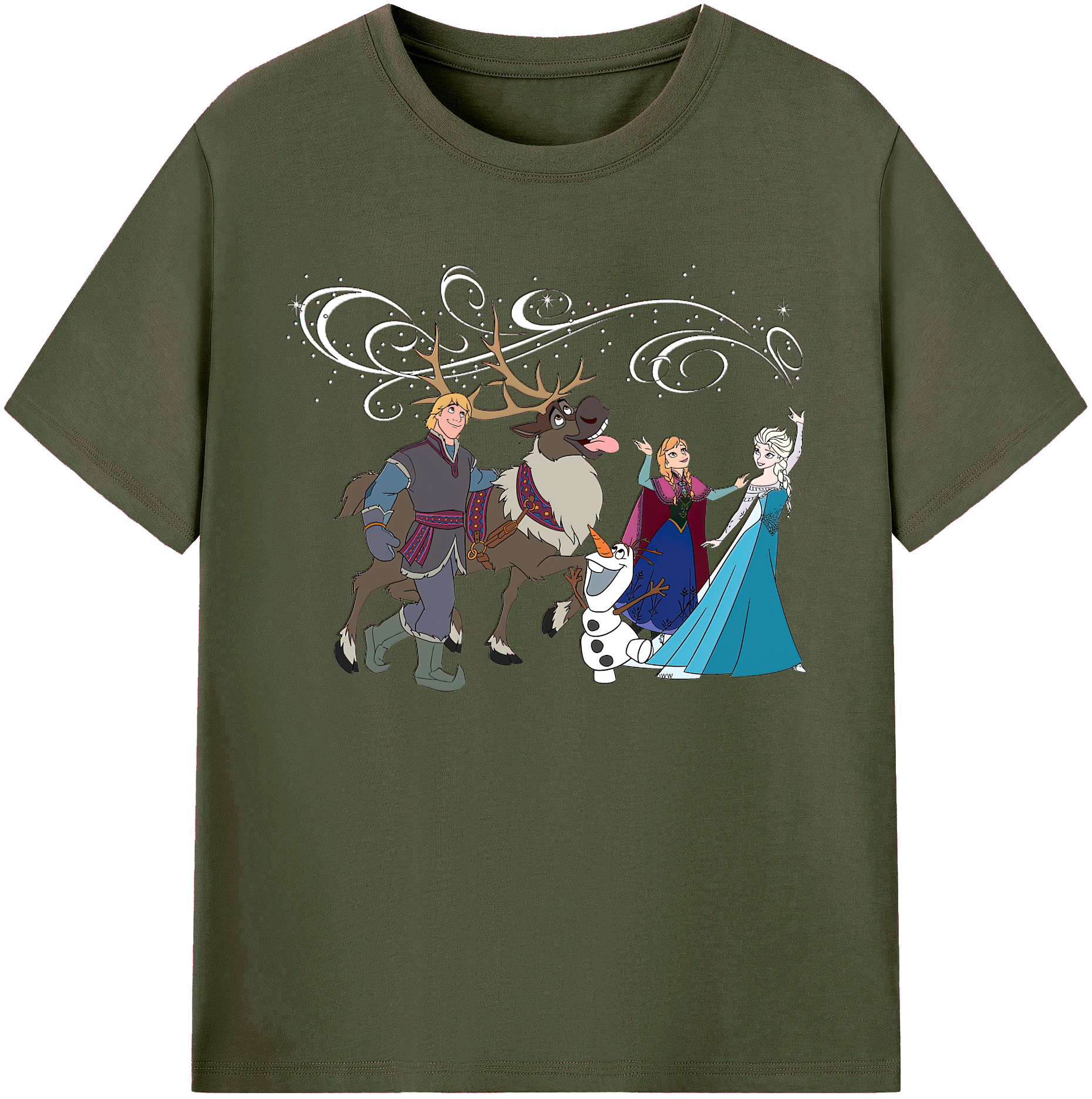 （画像用） アナと雪の女王 アンナ エルサ Frozen Anna Elsa 綿100％ メンズ半袖Tシャツ｜肌触りやわらか＆通気性